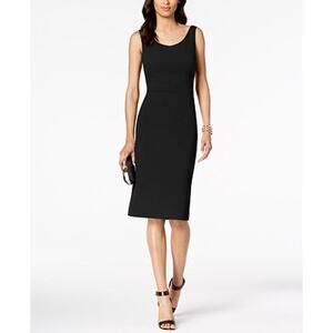Betsey Johnson Women Slinky‎ Scoop Stretch Sleeveless Sheath Dress Size 10 Black